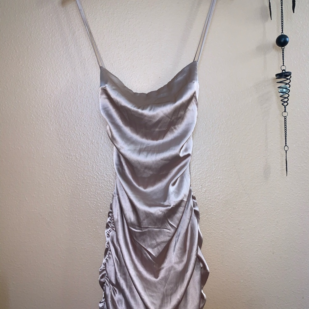Oh Polly SUPER CUTE mini dress in Champagne Gold